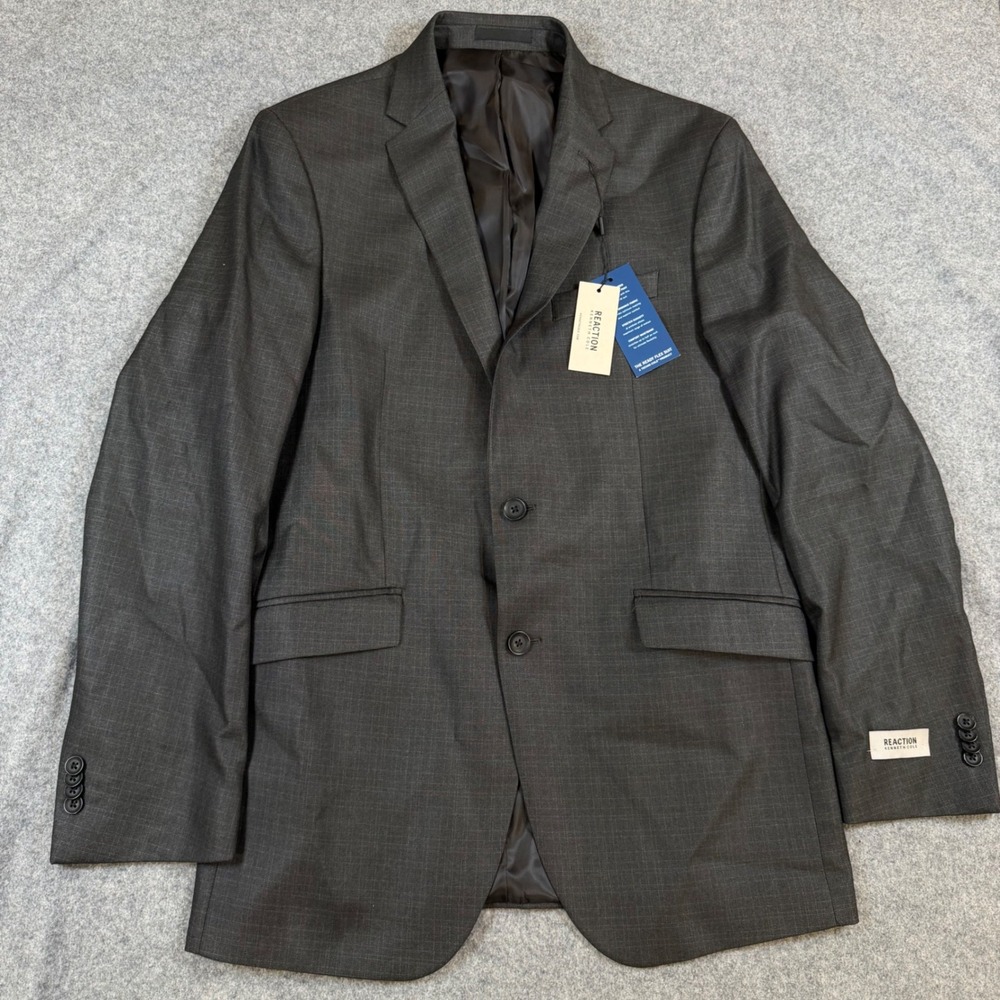 Kenneth Cole Reaction Mens Ready Flex Slim Fit Suit Jacket Grey 40R Techni-Cole